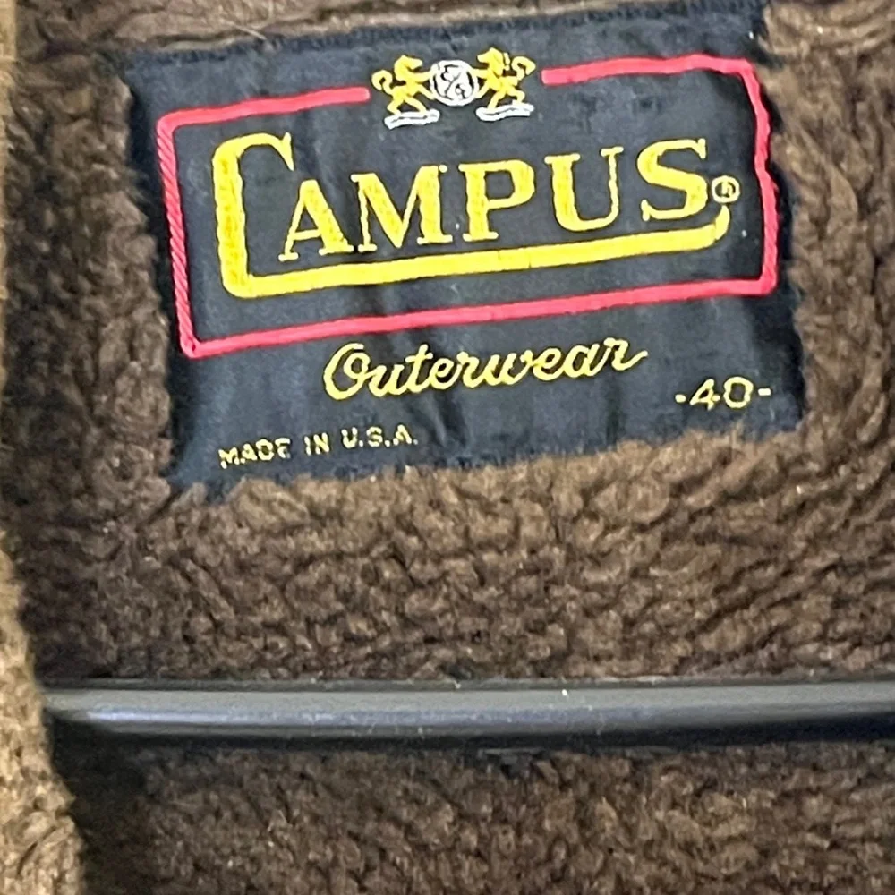 Vintage 70's Campus Outerwear Brown Corduroy Pea Coat Jacket Men's Sz 40 - USA